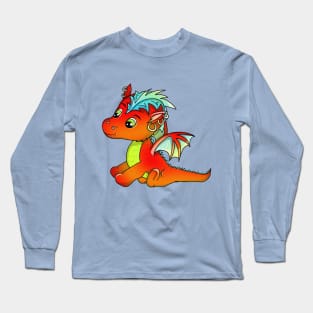 Cute cartoon punk baby dragon Long Sleeve T-Shirt